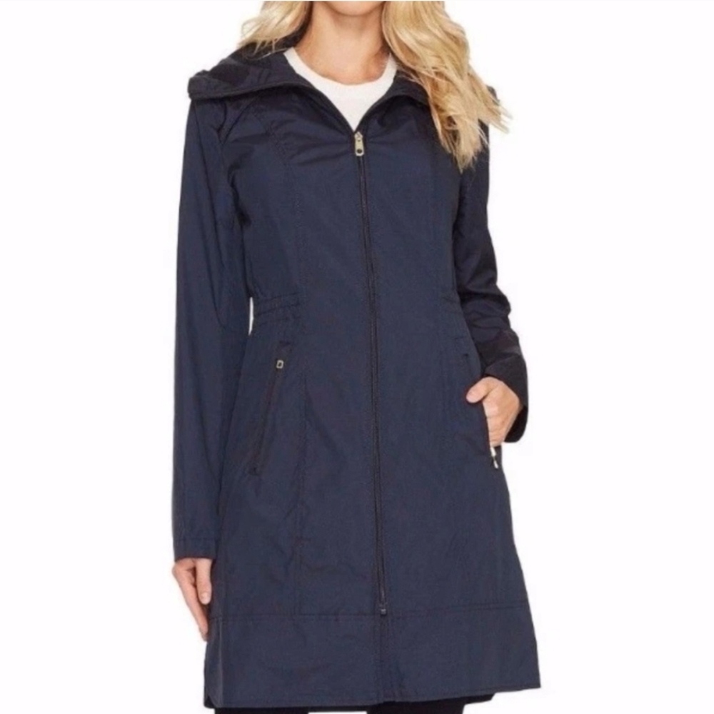 Cole Haan Signature Packable Navy Womens Rain Jacket size Medium